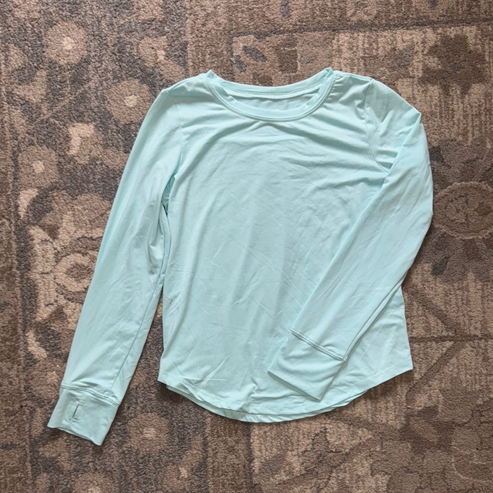 Girls Light Blue Long Sleeve Top
